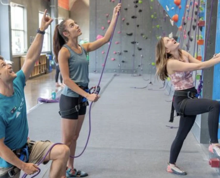 an image of Movement members taking a climbing class